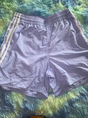 adidas violet tone Athletic Shorts with White Stripes